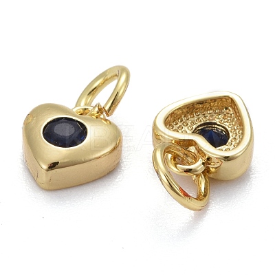 Brass Micro Pave Cubic Zirconia Charms KK-P192-07-1