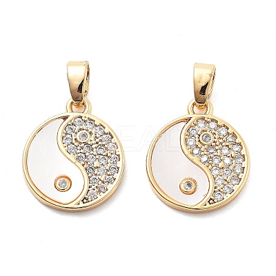 Brass Micro Pave Cubic Zirconia Charms KK-L222-015G-1