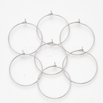 304 Stainless Steel Hoop Earring Findings X-STAS-T047-17-1