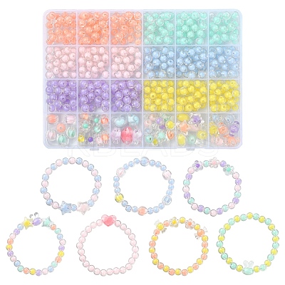 496Pcs 12 Styles Transparent Acrylic Beads OACR-YW0002-01-1