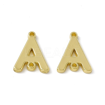 Rack Plating Brass Letter Connector Charms KK-C007-38G-A-1