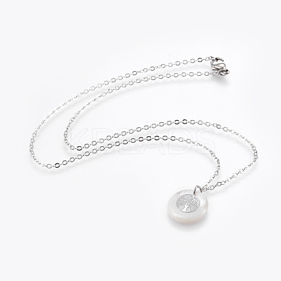 Brass Real Platinum Plated Cable Chains Pendant Necklaces NJEW-JN02259-05-1