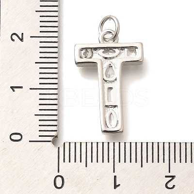 Brass Micro Pave Clear Cubic Zirconia Pendants KK-G521-01P-T-1