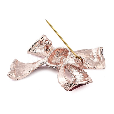 Zinc Alloy Crystal Rhinestone Bowknot Brooches JEWB-I031-01B-1