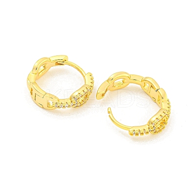 Brass Micro Pave Cubic Zirconia Hoop Earrings for Women EJEW-K286-06G-1