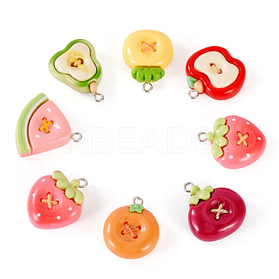 8Pcs Opaque Resin Pendants CRES-TA0001-69-1