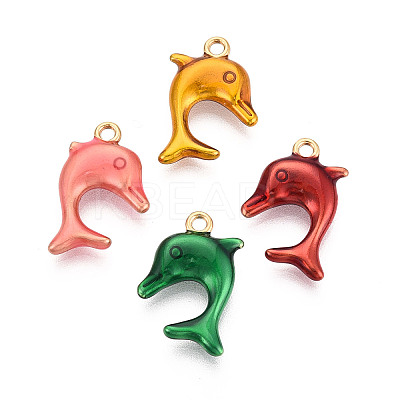 304 Stainless Steel Enamel Pendants STAS-N124-37G-1