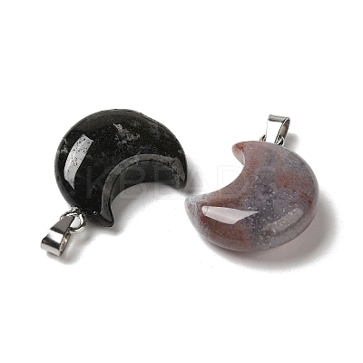 Natural Indian Agate Pendants G-H035-01P-09-1