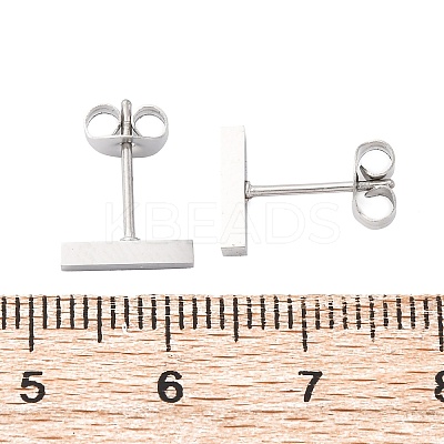 Tarnish Resistant Cuboid 304 Stainless Steel Stud Crawler Earrings EJEW-O052-45P-1