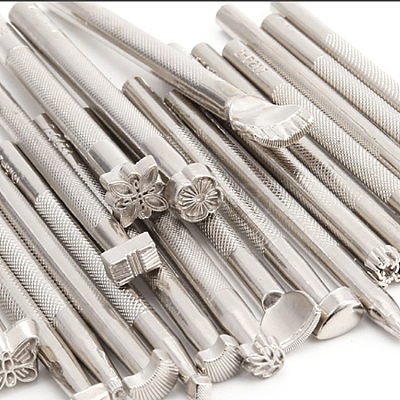 Chrome Vanadium Alloy Steel Leather Different Shape Stamp Punch Set PURS-PW0003-064-1