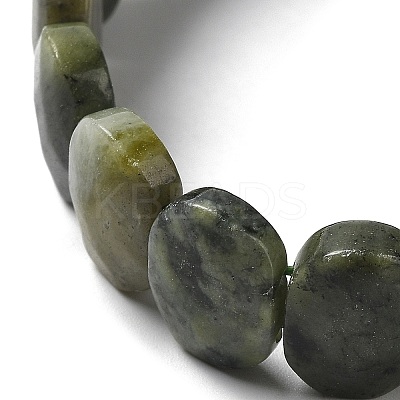 Natural Chinese Southern Jade Beaded Stretch Bracelet G-E010-01-03-1