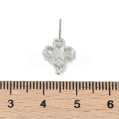 Brass Micro Pave Cubic Zirconia Stud Earring Findings LS-KK-Z094-07P-1