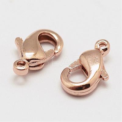 Brass Lobster Claw Clasps KK-P058-01RG-NR-1
