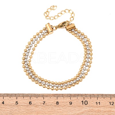 304 Stainless Steel Ball Chain Multi-strand Bracelets BJEW-C128-01A-1