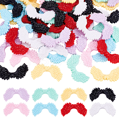64Pcs 8 Colors Opaque Acrylic Beads OACR-ME0001-30-1