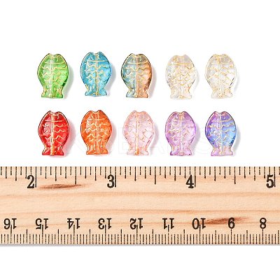80Pcs 10 Colors Electroplate and Golden Metal Enlaced Glass Beads EGLA-FS0001-57-1