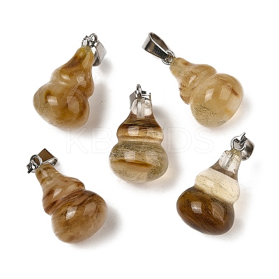 Watermelon Stone Glass Pendants G-B127-03P-01-1