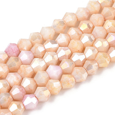 Ombre Effect Dyed Glass Beads Strands GLAA-T025-4mm-09-1