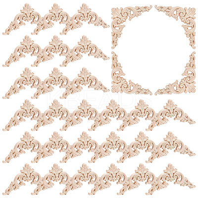 30Pcs Rubber Wood Cabinet Door Decal Decorative FIND-WA0001-01-1