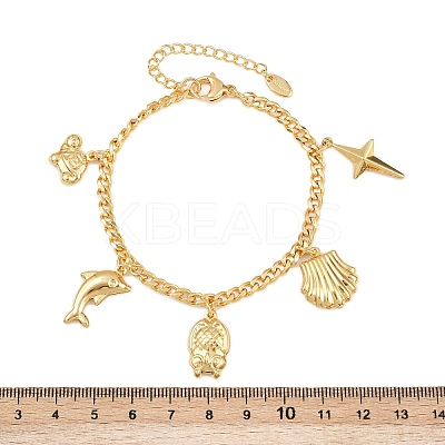 304 Stainless Steel Charm Bracelets BJEW-D359-04G-1