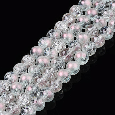 Translucent Crackle Glass Beads Strands CCG-T003-01A-1
