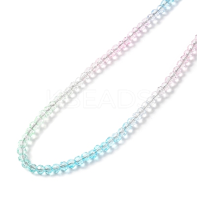 Bling Glass Round Beaded Necklace for Women NJEW-PH01490-03-1