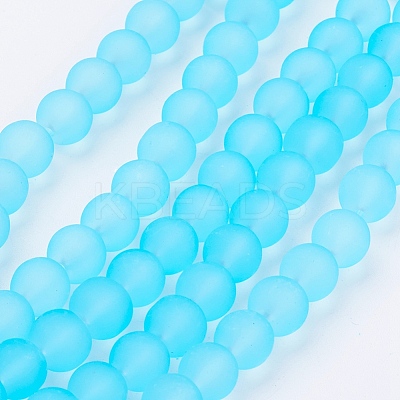 Baking Paint Transparent Glass Bead Strands X-GLAA-S031-8mm-21-1