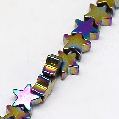Electroplate Non-magnetic Synthetic Hematite Beads Strands G-J173-4x4mm-08-1