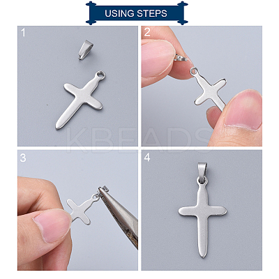 Tarnish Resistant 201 Stainless Steel Snap on Bails LS-STAS-F117-16P-3x7-1