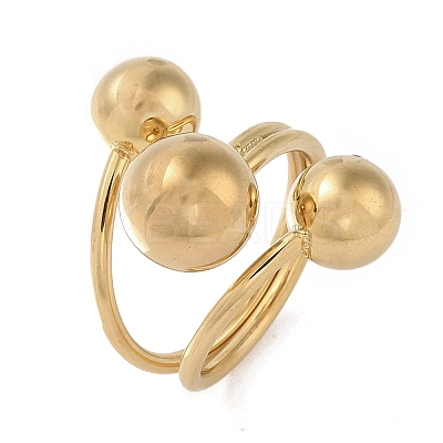 Ion Plating(IP) 304 Stainless Steel Adjustable Cuff Rings for Women RJEW-G315-04G-1