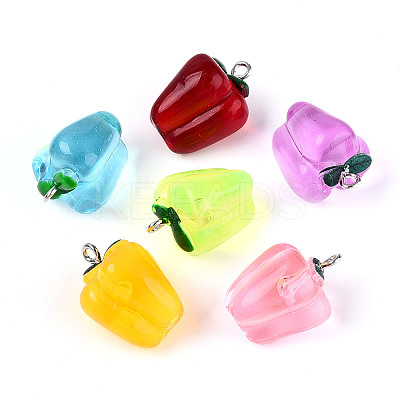 Transparent Resin Pendants RESI-N050-14P-1