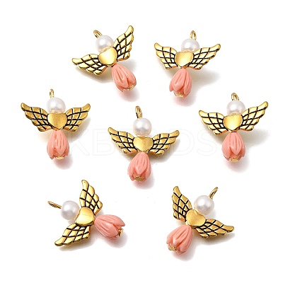 Resin Imitation Pearl Pendants PALLOY-JF02565-12-1