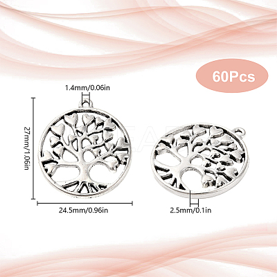 60Pcs Tibetan Style Alloy Pendants TIBEP-SC0002-10-1