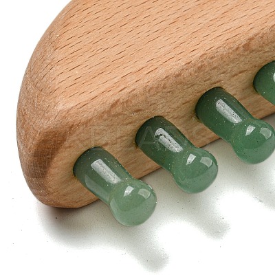 Natural Green Aventurine Scalp Massager AJEW-G058-01C-1