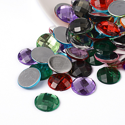 Imitation Taiwan Acrylic Rhinestone Flat Back Cabochons GACR-D002-14mm-M-1