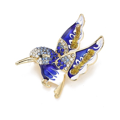 Bird Enamel Pin with Rhinestone LS-JEWB-A004-18G-C-1