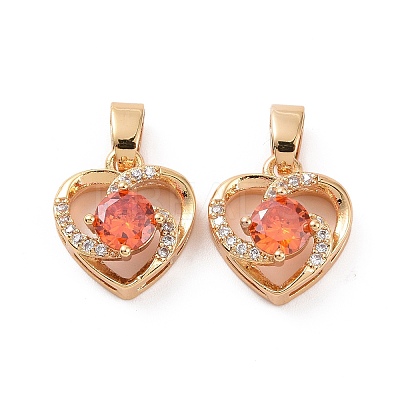 Real 18K Gold Plated Brass Micro Pave Cubic Zirconia Pendants KK-E068-VC450-1