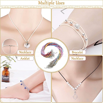 10 Colors Waxed Cotton Cord Necklace Making MAK-YW0001-17A-1