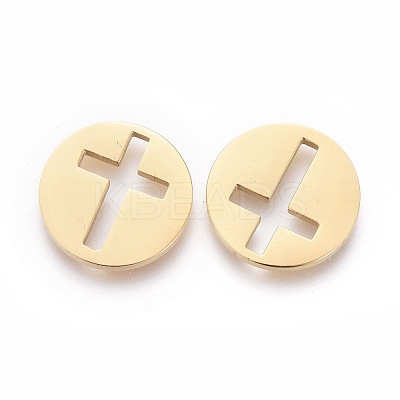 Ion Plating(IP) 304 Stainless Steel Hollow Cabochons STAS-H100-06G-1