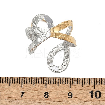 304 Stainless Steel Open Cuff Rings for Women RJEW-K301-01GP-1