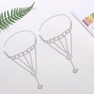 2Pcs Crystal Rhinestone Tennis Ring Bracelet BJEW-CN0001-17A-1