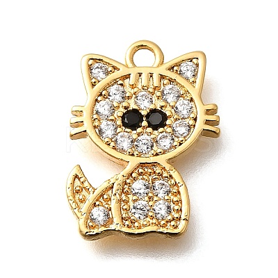 Brass Micro Pave Cubic Zirconia Pendants KK-K294-04G-1