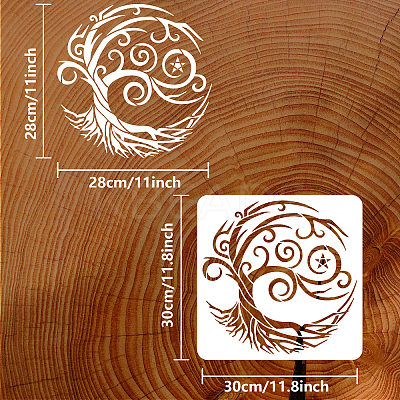 PET Hollow Out Drawing Painting Stencils DIY-WH0391-0376-1