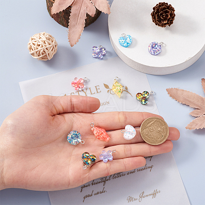 120Pcs 6 Style Epoxy Resin Charms RESI-FW0001-05-1