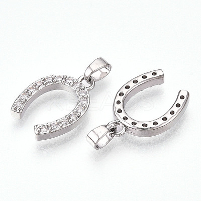 Brass Micro Pave Cubic Zirconia Pendants KK-N254-240P-1