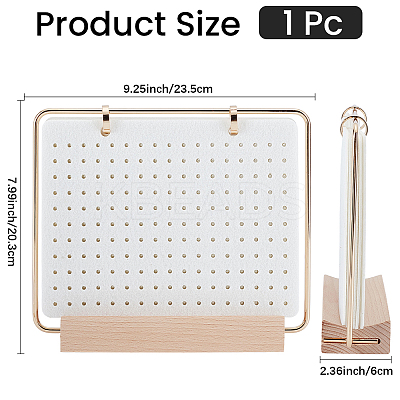 Felt with Iron Desktop Brooch Organizer Stands with Wooden Base ODIS-SC0001-12-1