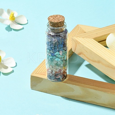 Glass Wishing Bottle Decoration AJEW-JD00012-02-1