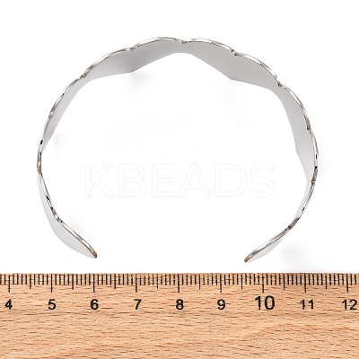 Romantic 304 Stainless Steel Cuff Bangles for Women BJEW-Q045-01P-1