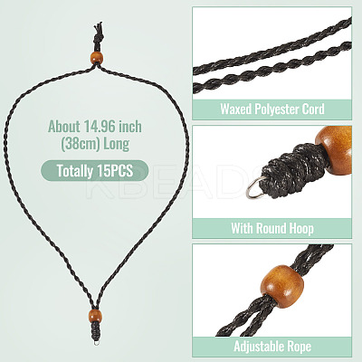 Adjustable Waxed Polyester Cord Necklace Making NJEW-TAC0030-1