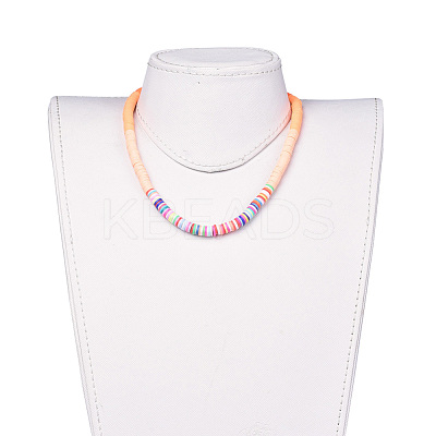 Handmade Polymer Clay Heishi Beaded Necklaces NJEW-JN02449-1